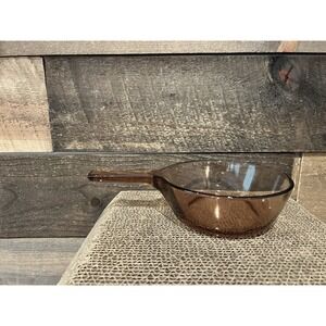 Vintage Amber Corningware Visionware Saucepans .5L